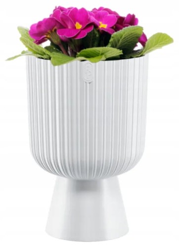Doniczka biała na nóżce 20,5x13,7cm ECO uniwersalna plastikowa Keli