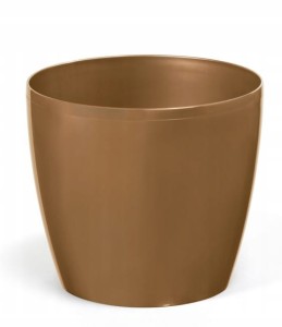 Doniczka plastikowa złota metalik 25x22 cm klasyczna Magnolia