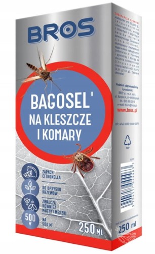 Preparat na komary Bros 250ml Ochrona przed komarami meszkami i kleszczami