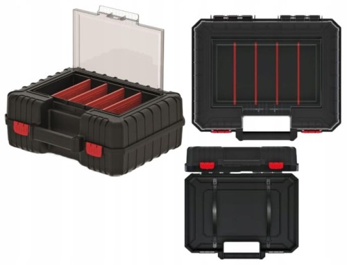 Kistenberg Skrzynka na elektronarzędzia z organizerem 38,4x33,5x14,4cm czarna