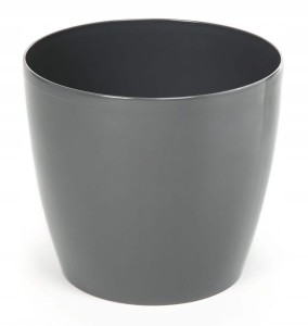 Doniczka plastikowa srebrna metalik 21x18,5 cm gładka Magnolia 