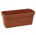 Doniczka skrzynka balkonowa ceglasta plastikowa 40x17cm z podstawką