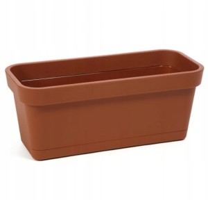 Doniczka skrzynka balkonowa ceglasta plastikowa 40x17cm z podstawką Lobelia
