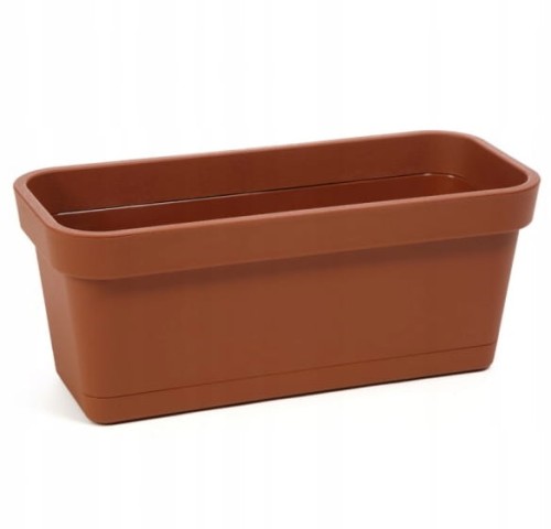 Doniczka skrzynka balkonowa ceglasta plastikowa 40x17cm z podstawką Lobelia