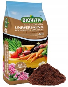 Ziemia ogrodowa uniwersalna do warzyw i kwiatów 40L Beztorfowa z kompostem