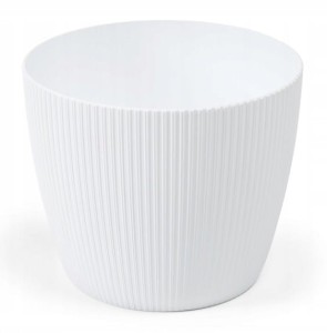 Doniczka biała 21x18 cm dekoracyjna plastikowa osłonka Magnolia