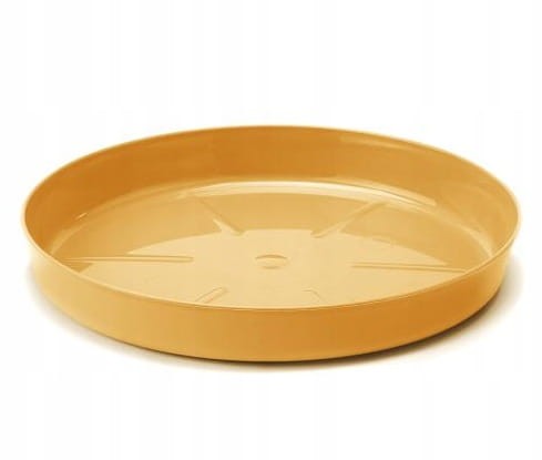 Podstawka pod doniczkę musztardowa 14,5x2,1cm Plastikowa