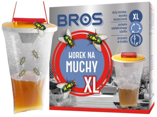 Bros Worek na muchy z przynętą max XL 8L skuteczna i pojemna pułapka