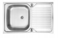 Zlewozmywak jednokomorowy stalowy 80x50+ otwór na baterię + bateria + syfon