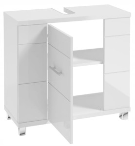Szafka łazienkowa pod umywalkę z wycięciem na syfon 70x63x32cm Biała lakierowana Rita