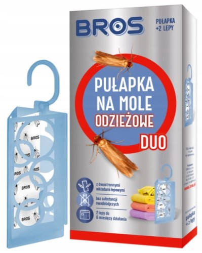 Bros Pułapka na mole odzieżowe DUO + 2 wkłady Skuteczna ochrona 