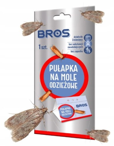 Bros Pułapka na mole odzieżowe 1 szt Bezwonna pułapka lepowa