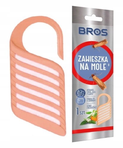 Bros Zawieszka na mole pomarańczowa 1szt Ochrona odzieży przez 6 Miesięcy