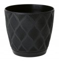 Doniczka czarna eco 24,5x26cm klasyczna plastikowa z podstawką