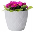 Doniczka biała eco 24,5x26cm klasyczna modna plastikowa doniczka z podstawką Flow Petit
