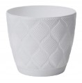 Doniczka biała eco 24,5x26cm klasyczna modna plastikowa doniczka z podstawką Flow Petit