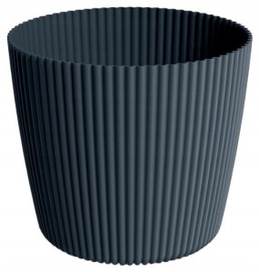 Doniczka antracytowa 14,6x12,9cm plastikowa klasyczna Milly Round