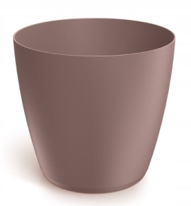 Doniczka brudny róż matowa plastikowa 11,9x10,9 cm marsala osłonka gładka Mate