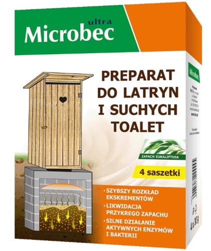 Microbec ultra preparat do latryn i suchych toalet 4x30g
