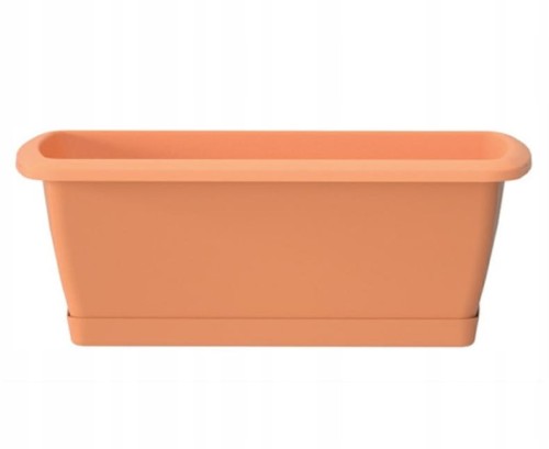 Doniczka skrzynka balkonowa terakota plastikowa 49x15 cm z podstawką Respana