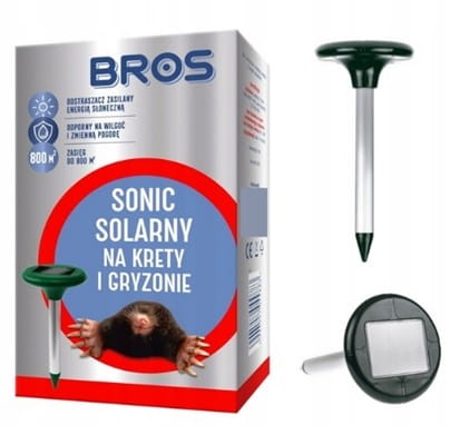 Bros Odstraszacz kretów gryzoni i węży Sonic solarny do 800 m² skuteczna ochrona