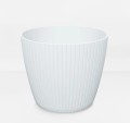 Doniczka plastikowa biała 13,8x11,5 cm osłonka prążkowana na kwiaty Lamia