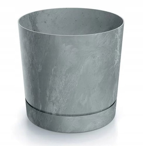 Doniczka szara efekt betonu 23,9x23,1cm plastikowa elegancka Tubo P