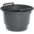 Doniczka szara prążkowana na nóżce plastikowa 23,9x30,5 cm osłonka Milly