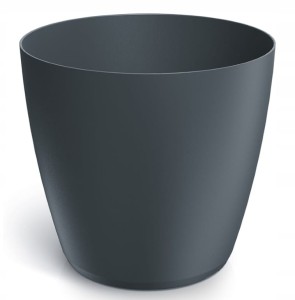 Doniczka antracytowa matowa plastikowa 15,8x14,5 cm osłonka gładka Mate