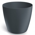 Doniczka antracytowa matowa gładka plastikowa 23,8x21,5 cm osłonka Mate