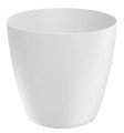 Doniczka biała matowa plastikowa 19,8x18,2cm osłonka gładka Mate