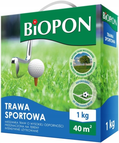 Biopon Trawa sportowa 1kg doskonała do boisk, placów zabaw i terenów przydomowych