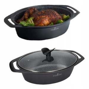 Zwieger Naczynie żaroodporne aluminiowe z pokrywką 4,4L Nieprzywierająca powłoka