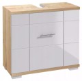 Szafka pod umywalkę z wycięciem na syfon 70x62,5x31,5cm Dąb sonoma Biały Rita