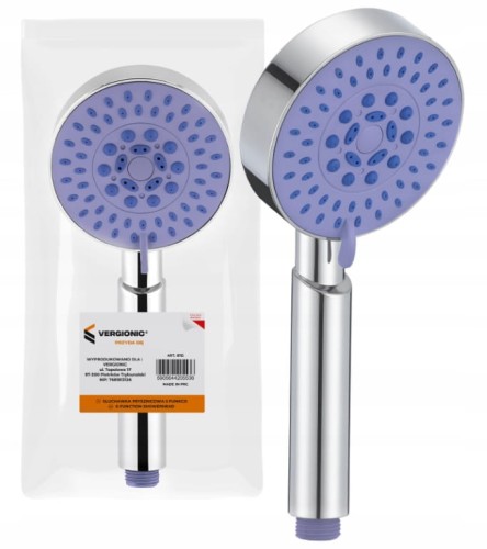 Słuchawka prysznicowa 10x22,5cm 5 Funkcji Okrągła Srebrna