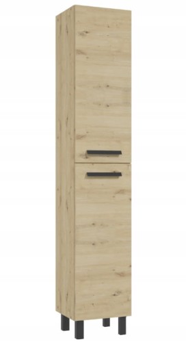 Słupek łazienkowy stojący 185x35cm Dąb artisan cichy domyk Bonita