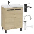 Zestaw łazienkowy szafka z umywalką 80x60 + bateria syfon korek click-clack Bonita