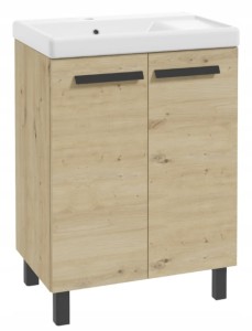 Szafka łazienkowa stojąca z umywalką z ociekaczem 80x60cm Dąb artisan Bonita