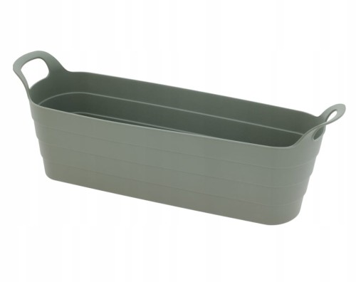 Doniczka skrzynka balkonowa szara plastikowa 45x14x11.5cm z uchwytami