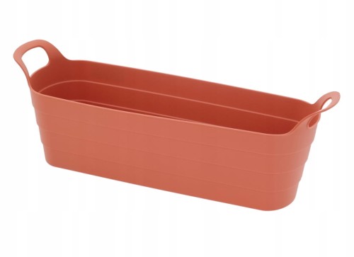 Doniczka skrzynka balkonowa z uchwytami plastikowa 45x14x11,5 cm terakota