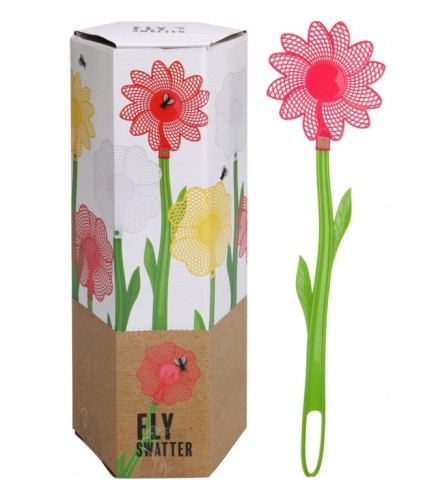Łapka packa na muchy w kształcie kwiatka 48x12 cm