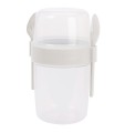 Pojemnik na żywność ze sztućcami lunch box 1,1l przezroczysty kubek