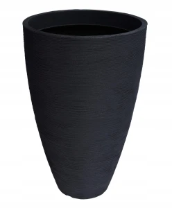 Osłonka wysoka ogrodowa grafitowa żebrowana 69 x 45 cm
