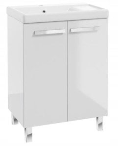 Szafka łazienkowa stojąca z umywalką z ociekaczem biała 80x60cm Bonita