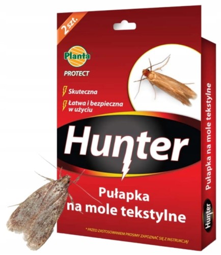 Hunter Zestaw 2 sztuk pułapki na mole tekstylne odzieżowe Bezpieczne bezwonne