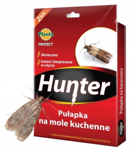 Hunter Zestaw 2 sztuk pułapki na mole spożywcze Bezpieczne bezwonna
