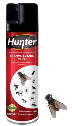 Hunter Spray do zwalczania much 400 ml Skuteczny owadobójczy