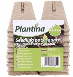 Zestaw 20 kwadratowych doniczek do rozsad 5,8x5,8cm