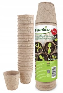 Zestaw 24 okrągłych doniczek do rozsad 6cm biodegradowalne 100% naturalne