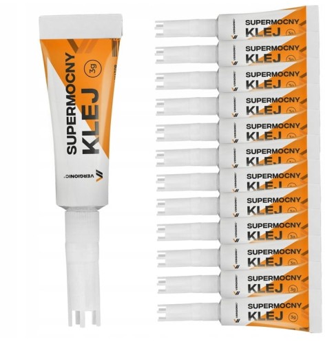 Klej szybkoschnący 12x3g mocny uniwersalny cyjano akrylowy